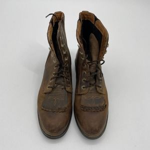 ARIAT Boots Heritage Lacer II Kiltie Distressed Brown Leather Women's Size 6.5
